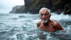 À 76 ans, il se baigne tous les jours d&rsquo;hiver dans la Manche : « plus elle est froide, plus je suis heureux