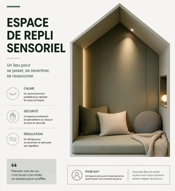 Espace de repli sensoriel pour le bien-être autiste