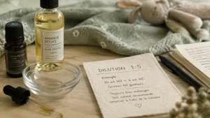 Huiles essentielles bébé : dilution et règles avant 3 mois, après 3 mois, après 3 ans