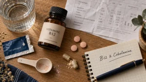 Vitamine B12 compléments alimentaires : flacons et gélules
