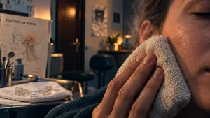 Douleur machoir stress : compresse chaude près de l’oreille